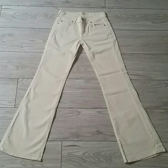 cream bootcut jeans